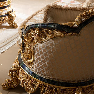 Muebles barrocos de corte francés personalizados, madera maciza tallada a mano, juego de Muebles clásicos para sala de estar, combinación de sofá de lujo - Product Image 4