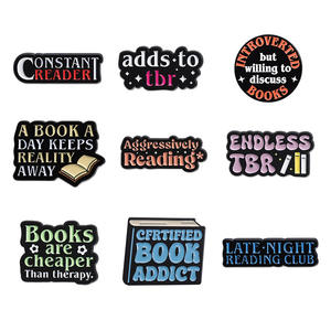 Les livres de citations de dessins animés sont moins chers que la psychothérapie. Badges en métal personnalisés avec texte inspirant en anglais, broche badge - Product Image 5