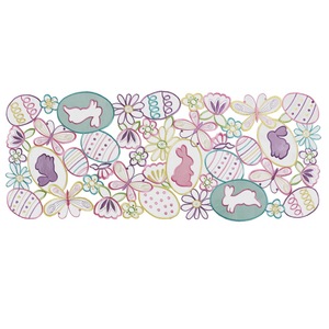 ผ้าปูโต๊ะตกแต่งเทศกาลอีสเตอร์ DAMAI พร้อมลายปักกระต่าย ไข่หลากสี และผีเสื้อ ของตกแต่งโต๊ะสำหรับวันหยุดฤดูใบไม้ผลิ - Product Image 5