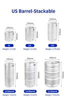 Fût vide neuf de 10L/20L/30L/50L/60L US/EU/DIN en acier inoxydable 304 de qualité alimentaire, empilable pour brasserie de bière