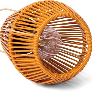 Xinhuiyuan Lighting <b>Solar</b> Outdoor Rattan Bamboo <b>Hanging</b> <b>Lantern</b> 12.6in Garden Villa Balcony Decor - Product Image 2