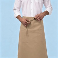 Tablier de bistro unisexe personnalisé avec logo, 2 poches, tablier demi-taille avec liens longs pour serveur, chef, barman
