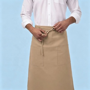 <span class=keywords><strong>Tablier</strong></span> de bistro unisexe personnalisé avec logo, 2 poches, <span class=keywords><strong>tablier</strong></span> demi-taille avec liens longs pour serveur, chef, barman - Product Image 3