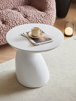 Table basse ronde en fibre de verre et acrylique noir style nordique, mobilier moderne pour la maison et le bureau