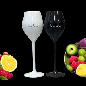 Verre à vin rouge personnalisé avec logo, verre à champagne en acrylique, gobelet en plastique réutilisable, flûtes à champagne en plastique - Product Image 1
