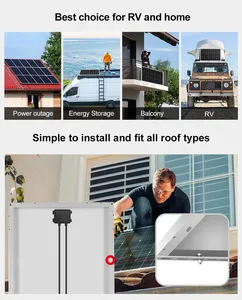 <span class=keywords><strong>DOKIO</strong></span> 18V 100W Système de Panneau Solaire Rigide 18V Mono Silicium Étanche Kit de Panneau Solaire Charge 12V DSP-100M Camping/Maison/RV - Product Image 4