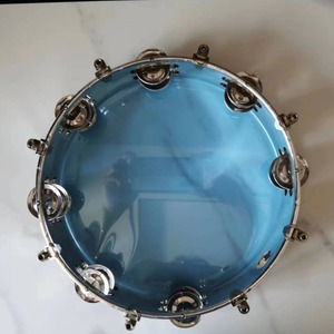 10-inch có thể điều chỉnh bạc tự điều chỉnh bộ gõ Tambourine trống tay đầy màu sắc dễ dàng vỗ tay trống bassoon Phụ kiện nhạc cụ - Product Image 1