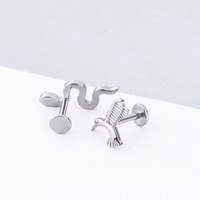 Anting-anting titanium F136 09mm berulir, cincin bibir, perhiasan, aksesori tindik ulir dalam, anting personalisasi, G23 Amethyst