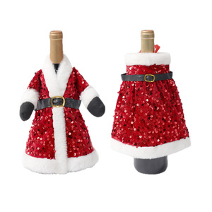 Commerce extérieur transfrontalier Nouvelles décorations <span class=keywords><strong>de</strong></span> Noël <span class=keywords><strong>Robe</strong></span> à paillettes Jupe Couverture <span class=keywords><strong>de</strong></span> bouteille <span class=keywords><strong>de</strong></span> vin pour les décorations rouges <span class=keywords><strong>de</strong></span> restaurant <span class=keywords><strong>de</strong></span> vacances - Product Image 5