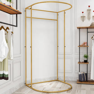 Centro comercial Montaje móvil temporal Tienda de ropa Aterrizaje Portátil Plegable Vestidor simple Estante de exhibición Puerta Curt - Product Image 1