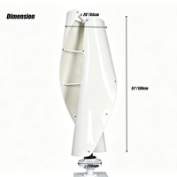 Éolienne verticale 800W VAWT blanche 24V, système d'énergie éolienne domestique, 2 pales en fibre de verre