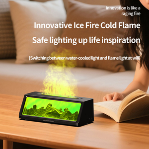 2026 mới 3D lò sưởi tạo độ ẩm ngọn lửa khuếch tán hương thơm Máy tính để bàn điều khiển từ xa bảy màu đèn mô phỏng lò sưởi khuếch tán - Product Image 5