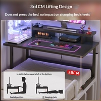 Escritorio para Computadora en Forma de L para Usar Sobre la Cama, para Dormitorios Universitarios, Estante de Almacenamiento Flotante Simple para Junto a la Cama, para Esquinas, para Juegos Electrónicos y Oficina