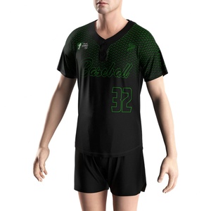 Newest V Neck Embroidery <b>Hip</b>-Hop Baseball T Shirt Two Button Baseball Jersey - Product Image 5