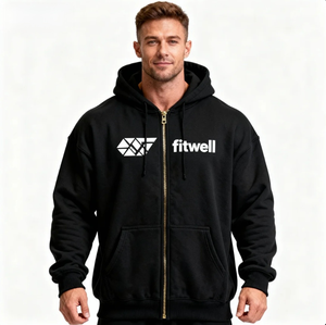 Tùy chỉnh Zip Up Heavyweight hoodie trống thời trang dạo phố Chất lượng cao logo của riêng bạn - Product Image 3