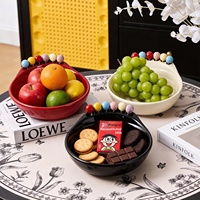 Plastic ronde fruit- en snack schaal, modern minimalistisch design voor de woonkamer salontafel