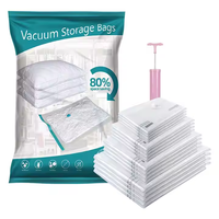 Meilleure vente transparente personnalisée en usine Sac à fermeture éclair en plastique Pa Pe économiseur d'espace Sac de voyage sous vide plat comprimé Sac de rangement sous vide