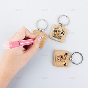 Supports de gravure DIY, pour <span class=keywords><strong>pyrogravure</strong></span>, gravure laser et peinture artistique, étiquettes en <span class=keywords><strong>bois</strong></span> non finies, cadeaux personnalisés, porte-clés et anneaux en <span class=keywords><strong>bois</strong></span> vierges pour artisanat - Product Image 6