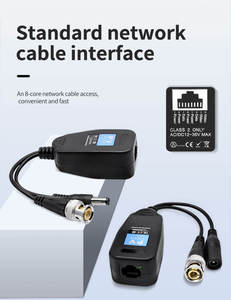 <span class=keywords><strong>Balun</strong></span> de <span class=keywords><strong>Video</strong></span> Pasivo Único RJ45 de 8MP 1080P, Conector Coaxial BNC CVI TVI, Transmisión de 300M, Entrada de 12-36V, Monitor CCTV 2:1 - Product Image 5