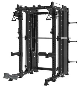 Peralatan Komersial latihan kekuatan Multi fungsional kebugaran Gym mesin Smith tugas berat dengan lampiran