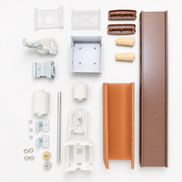 Repuestos de madera para persianas: Juego completo de riel superior, riel inferior, varilla de inclinación, cordón de embrague, bloqueador, soporte y tapa final para persiana de ventana