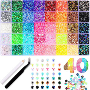 Juego <span class=keywords><strong>de</strong></span> Brocas <span class=keywords><strong>de</strong></span> Resina <span class=keywords><strong>de</strong></span> Colores Mezclados <span class=keywords><strong>de</strong></span> Lujo, 3/4/5 mm, 24/28/40 Rejillas, Diamantes <span class=keywords><strong>de</strong></span> Imitación para Manualidades, Decoración <span class=keywords><strong>de</strong></span> Ropa y Teléfonos - Product Image 4