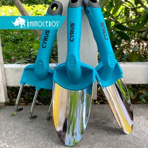 Kit de herramientas de jardín de alta calidad, Set de 3 piezas de herramientas de jardín con mango de PP azul