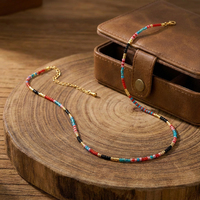 Bijoux Bingxin en gros, bijoux de mode pour femmes, collier fait main en perles de rocaille arc-en-ciel colorées, cadeau tendance pour femmes, chaîne de cou