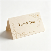 Carte de remerciement professionnelle en papier fantaisie avec impression numérique personnalisée en usine, carte de vœux créative d'anniversaire avec impression UV