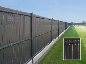 Marco de hierro a prueba de agua 3D Curved Nature Screen Fence Square Plastic Slat Privacy Trills Wire Gate - Product Image 5