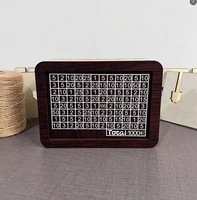 Tirelire en bois noire personnalisée Tirelire écologique de style européen avec grille de montant Dollars Meilleur cadeau de Noël