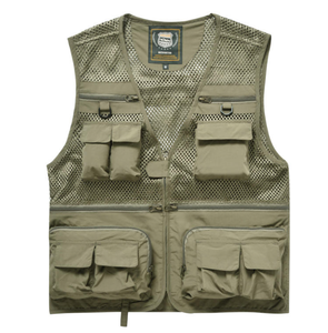 Customized logo double-sided breathable work vest with multiple pockets, unisex sports jacket for both men and <b>women</b> - Product Image 6