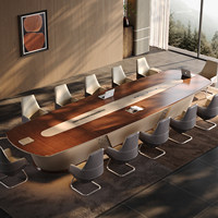 Table de conférence modulaire extensible haut de gamme italienne, style moderne et luxueux, en MDF de qualité E0, pour usage commercial, hôtelier et hospitalier