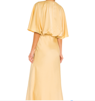 Robe en soie unie élégante et personnalisée, demi manches, couleur unie, longue, Maxi, mode, vêtements pour femmes, robes décontractées,