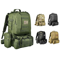 Sac à dos tactique 2025, sac à dos de camouflage extérieur, sac d'assaut de grande capacité 60L, sac Molle de camouflage extérieur détachable quatre-en-un
