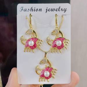 Ht0001 Oceanic Creature 18K Gold <span class=keywords><strong>Crab</strong></span> Set Sieraden, Oorbellen, Hanger, Ketting Charme Sieraden Voor Dames Om Te Dragen. - Product Image 5