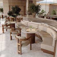 Meubles de café en bois massif nordique, banquette de restauration rapide, canapé, table à manger, chaises pour restaurant