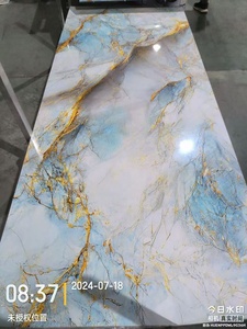 Tấm <span class=keywords><strong>PVC</strong></span> Đá Cẩm Thạch loại 3D Tường Bảng điều khiển tùy chỉnh kích thước hiện đại chống cháy Faux tấm Tường Nội Thất bảng cho khách sạn - Product Image 2