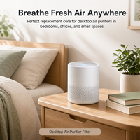 Filtre de remplacement HEPA H13 3-en-1 Premium avec charbon actif, noyau de filtre cylindrique pour purificateur d'air de bureau à usage domestique