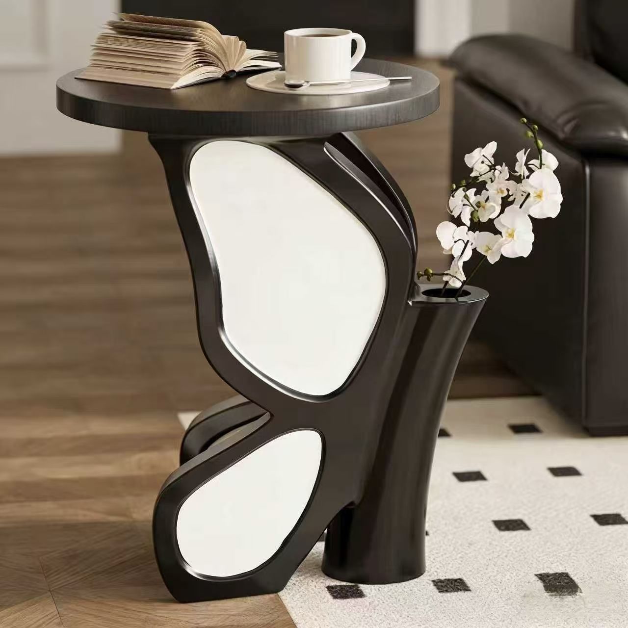 A Table Comes with Simulated Butterfly Orchid Green Plants