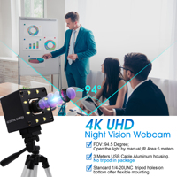 Hikvision — caméra ELP 4K, Webcam Ultra HD, avec capteur IM415 IR, Mini caméra