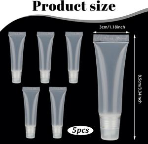 Cheap Transparent Squeeze Plastic Custom Clear Lip Gloss Cosmetic Packaging White Tube - Product Image 2