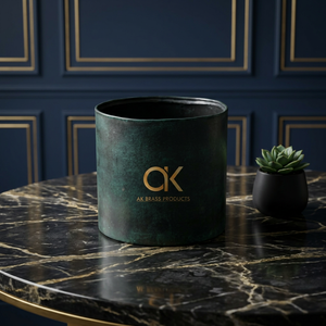 AK ที่ปลูกต้นไม้โลหะขนาดเล็กสำหรับตกแต่งเล็กสีดำและสีเขียว - Product Image 1
