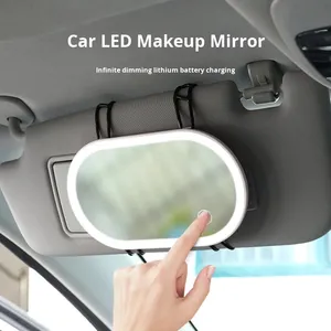 <b>Car</b> Visor Side <b>Mirror</b> Macaron Color Infinitely Dimmable LED Makeup <b>Mirror</b> - Product Image 1