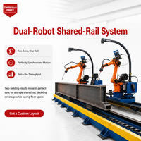 Cellule de soudage robotisée double sur rail partagé avec localisation de la couture par vision pour le soudage de composants structurels de grande taille