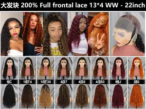 Letsfly 200 % Dichte farbige Perücken 18 Zoll bis 32 Zoll natives menschliches Haar rohe Perücken Tiefwelle/Gerade/Body Wave Perücken für schwarze Frau