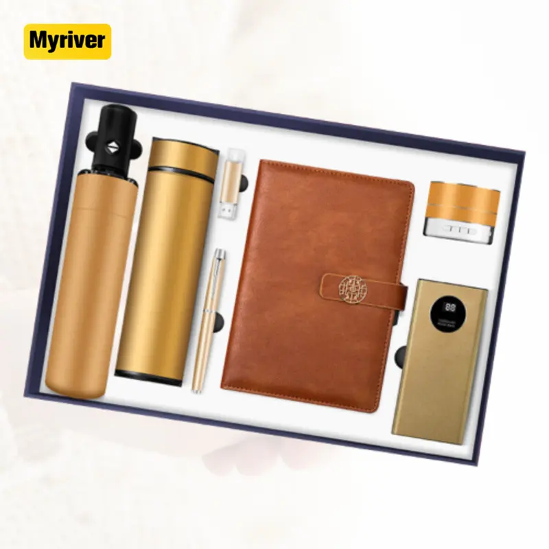 Myriver Высококачественный Pu ноутбук и ЖК-дисплей ручка для бутылки воды роскошный бизнес корпоративный Подарочный набор с индивидуальным логотипом