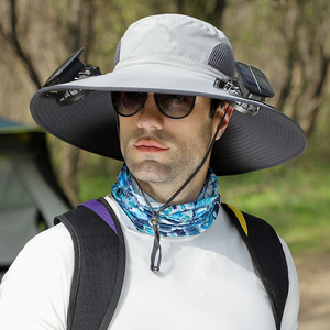 Sombrero de Ala Ancha con Ventilador Solar Desmontable Van Dijksmuseum, Ajustable, para Hombre, para Senderismo, Pesca y Protección Solar al Aire Libre - Product Image 1