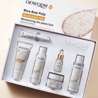 Kit de Soins Visage Naturels Hydratants et Éclaircissants en Gros sous Marque Blanche : Crème, Sérum, Masque et Tonique à la Purée de Riz