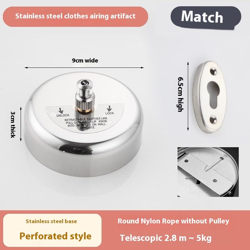 Cuerda redonda de nylon 2,8 M-Estilo de perforación-Sin polea